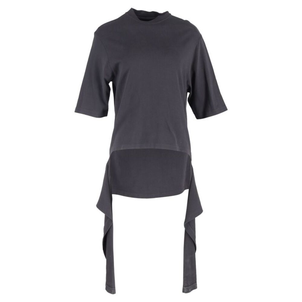 Balenciaga Paneled Drapes T-Shirt in Black Cotton